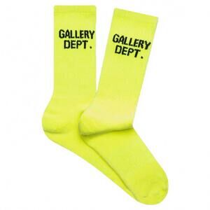 NEW GALLERY men's clean socks in fluorescent yellow
